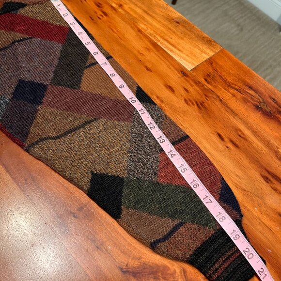 Retro Geometric Pattern 100% Alpaca Wool Large Jumper Sweater by James Meade - Picture 11 of 12